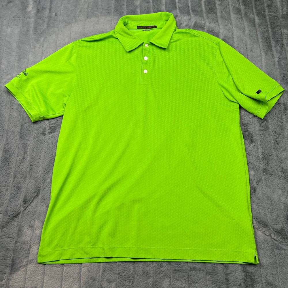 Tiger Woods Collection Nike Mens Lime Green Audubon Park Golf Polo Shirt XL
